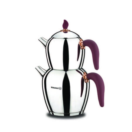 کتری و قوری 1.1 + 2.3 لیتر استیل براق شهناز کرکماز 215