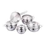 سرویس قابلمه 9 پارچه استیل براق تامبیک کرکماز 1800