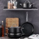 سرویس قابلمه نچسب 7 پارچه مشکی تورا کرکماز 2889 | رابیما