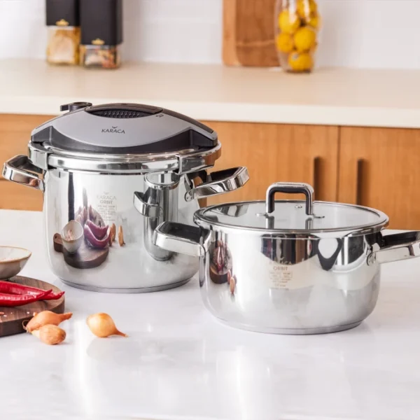 زودپز دوقلو 6.0 + 4.0 لیتر استیل اربیت کاراجا 153.03.08.0508