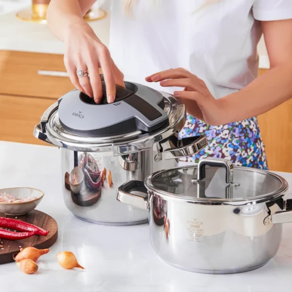 زودپز دوقلو 6.0 + 4.0 لیتر استیل اربیت کاراجا 153.03.08.0508