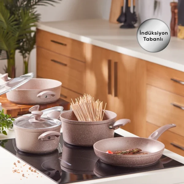 سرویس قابلمه 7 پارچه رز آنتیک بیوگرانیت کاراجا 153.03.08.1153