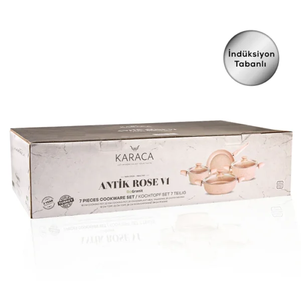 سرویس قابلمه 7 پارچه رز آنتیک بیوگرانیت کاراجا 153.03.08.1153