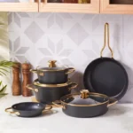 سرویس قابلمه 8 پارچه مشکی پاور بیوگرانیت کاراجا 153.03.08.1253