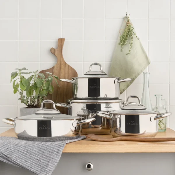 سرویس قابلمه 8 پارچه استیل براق گرانادا کاراجا 153.03.08.1467