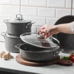 سرویس قابلمه 7 پارچه طوسی بیوگرانیت کاراجا 153.03.08.1594