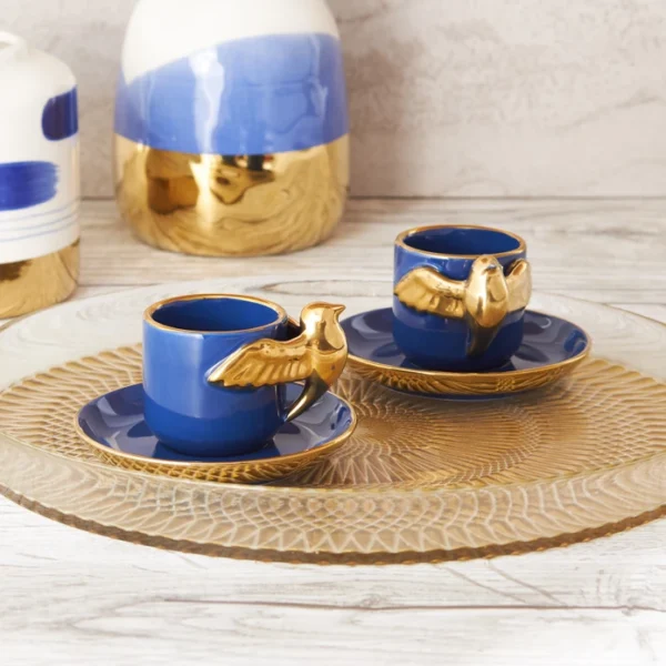 سرویس قهوه خوری 2 نفره آبی کاناری کاراجا 153.03.06.6518