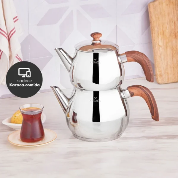 کتری و قوری 1.75 + 1.1 لیتر استیل سیلوا کاراجا 153.03.08.1851