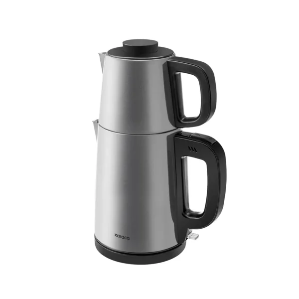 چاي ساز اتوماتیک برقی 1650 وات 0.9 + 1.8 لیتر استیل مات تی بریک کاراجا 153.03.06.9496