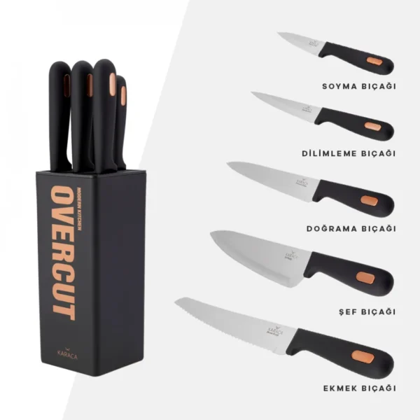 سرویس چاقو 6 پارچه مشکی اوور کات کاراجا 153.03.07.5788 Rabima رابیما