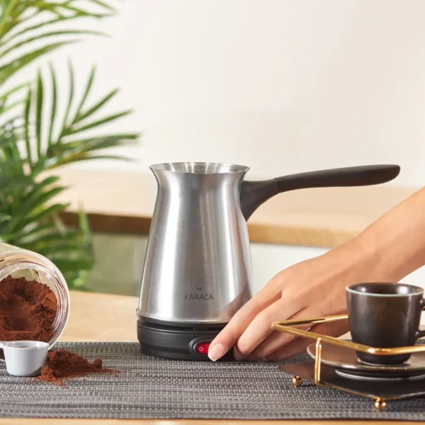 قهوه جوش برقی 800 وات استیل مات چیلیک کاراجا 153.01.06.4835