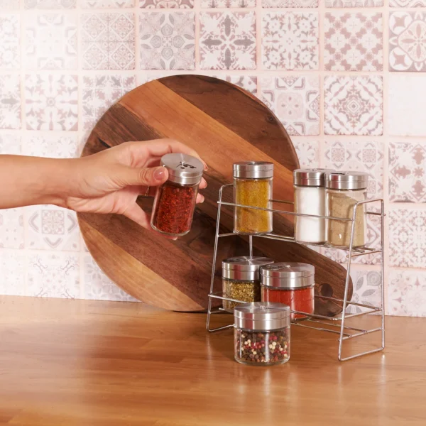 سرویس ادویه جات شیشه ای تاپ کاراجا 153.03.07.8836 Rabima رابیما