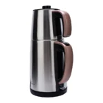 چاي ساز اتوماتیک برقی 1650 وات 0.9 + 1.8 لیتر استیل مات دم کیفی کاراجا 153.01.06.4881