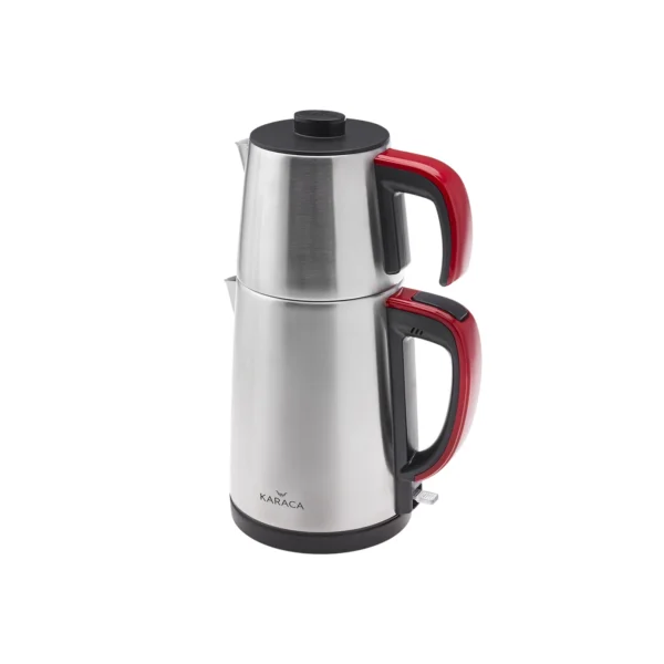 چاي ساز اتوماتیک برقی 1650 وات 0.9 + 1.8 لیتر استیل مات دم کیفی کاراجا 153.01.06.4882