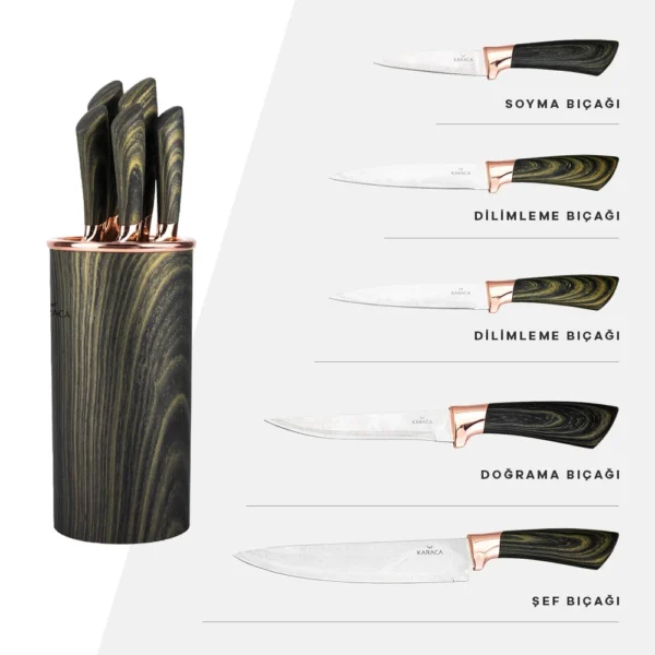 سرویس چاقو 6 پارچه سبز ویو کاراجا 153.03.07.9429 Rabima رابیما