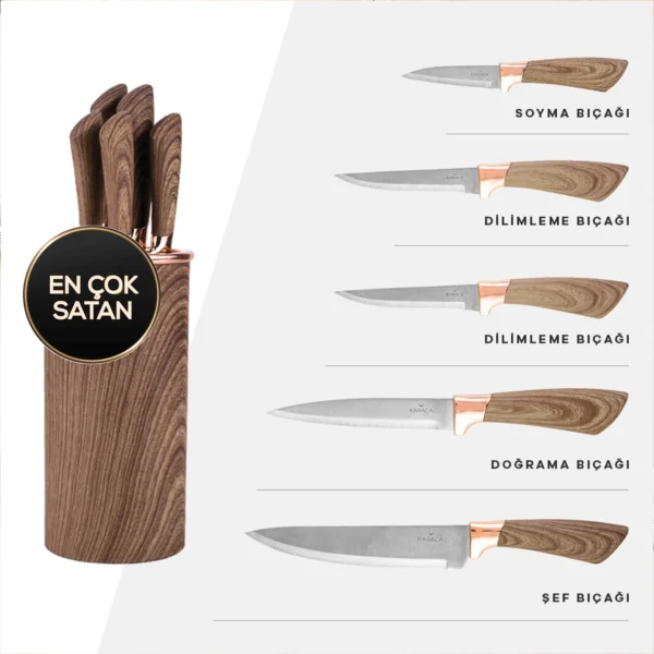 سرویس چاقو 6 پارچه قهوه ای ویو کاراجا 153.03.07.9430 - تصویر 9
