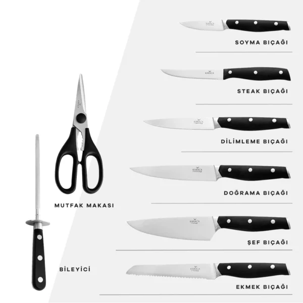 سرویس چاقو 14 پارچه مشکی سورپلاس پرو کاراجا 153.03.06.1416 Rabima رابیما