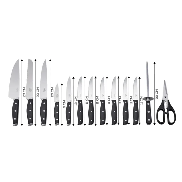 سرویس چاقو 14 پارچه مشکی سورپلاس پرو کاراجا 153.03.06.1416 Rabima رابیما