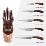 سرویس چاقو 6 پارچه قهوه ای کیلیک کاراجا 153.03.06.1740 Rabima رابیما