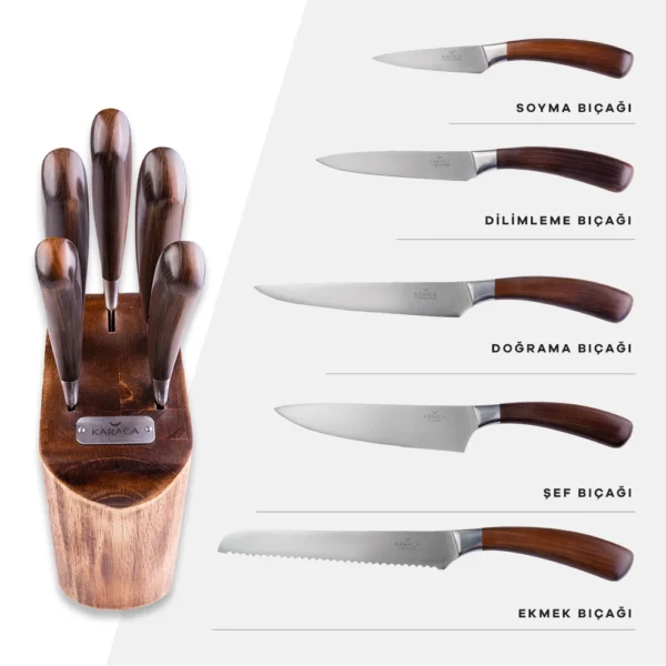 سرویس چاقو 6 پارچه قهوه ای کیلیک کاراجا 153.03.06.1740 Rabima رابیما