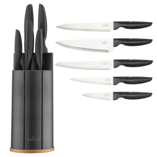 سرویس چاقو 6 پارچه طوسی رترو کاراجا 153.03.06.1743 Rabima رابیما