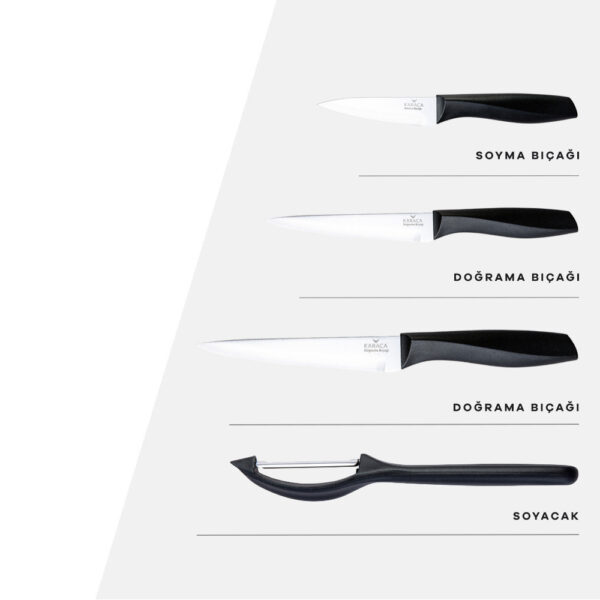سرویس چاقو 4 پارچه مشکی پیل کاراجا 153.03.06.1805 Rabima رابیما