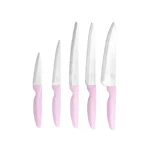 سرویس چاقو 6 پارچه صورتی رترو کاراجا 153.03.06.4758 Rabima رابیما