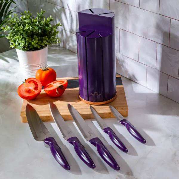 سرویس چاقو 6 پارچه بنفش رترو کاراجا 153.03.06.4761 Rabima رابیما