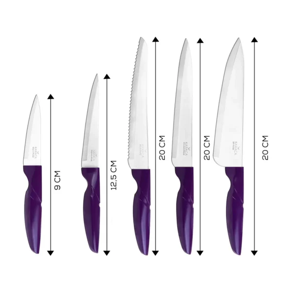 سرویس چاقو 6 پارچه بنفش رترو کاراجا 153.03.06.4761 Rabima رابیما