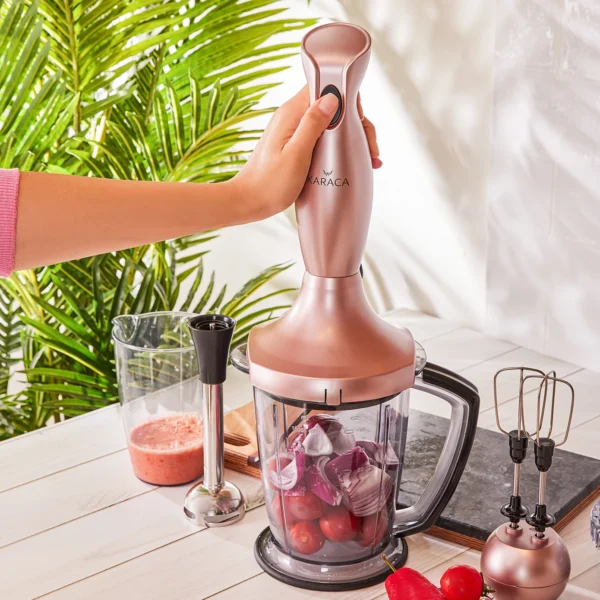 سرویس غذاساز 1000 وات رزگلد مکسی میکس کاراجا 153.03.06.4768