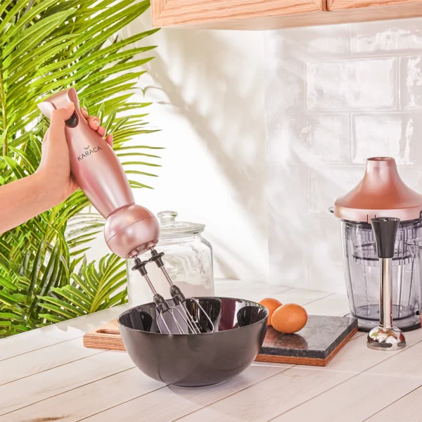 سرویس غذاساز 1000 وات رزگلد مکسی میکس کاراجا 153.03.06.4768