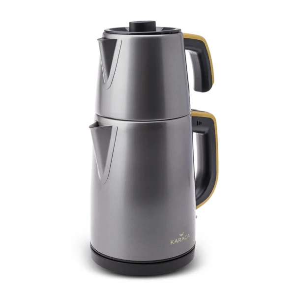 چاي ساز اتوماتیک برقی 1650 وات 0.9 + 1.8 لیتر طوسی رترو آنتراسیت کاراجا 153.03.06.4850
