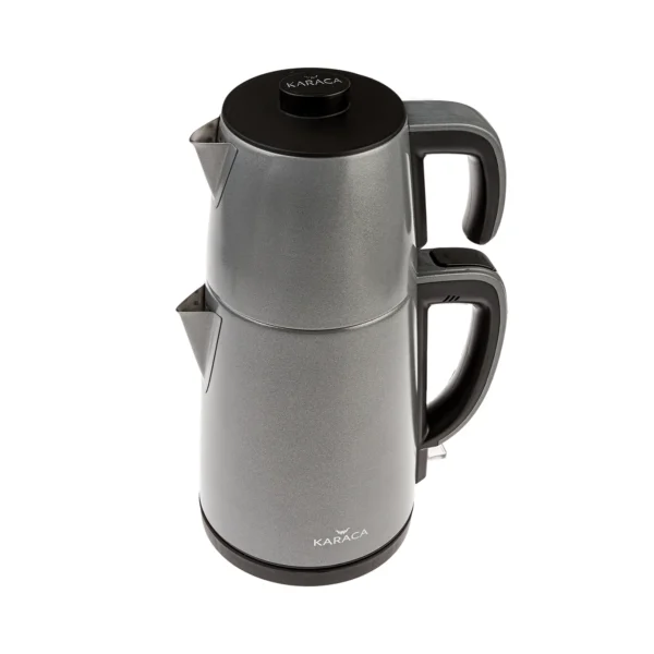 چاي ساز اتوماتیک برقی 1650 وات 0.9 + 1.8 لیتر طوسی آنتراسیت کاراجا 153.03.06.6194