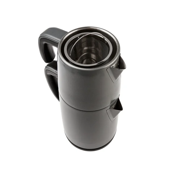 چاي ساز اتوماتیک برقی 1650 وات 0.9 + 1.8 لیتر طوسی آنتراسیت کاراجا 153.03.06.6194