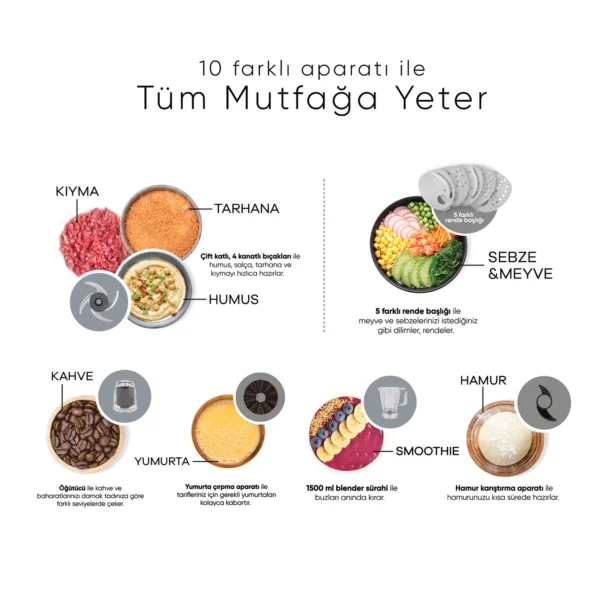 سرویس غذاساز 2000 وات قرمز مسترمید کاراجا 153.03.06.6571