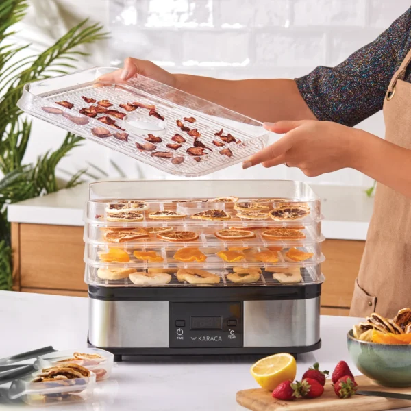 میوه خشک کن برقی 240 وات مشکی تایمردار کاراجا 153.03.06.6954