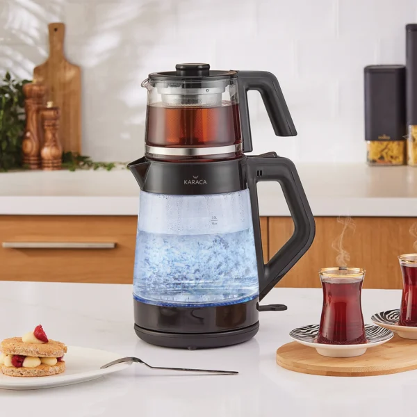 چاي ساز اتوماتیک برقی 1900 وات 1.0 + 2.0 لیتر مشکی رترو کاراجا 153.03.06.7213