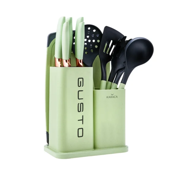 سرویس چاقو و کفگیر ملاقه 12 پارچه سبز گستو کاراجا 153.03.06.7249 Rabima رابیما