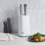 سرویس چاقو 6 پارچه سفید میستر با پایه استریلیزر برقی کاراجا 153.03.08.2210 Rabima رابیما