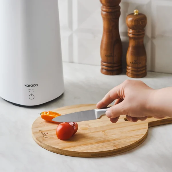 سرویس چاقو 6 پارچه سفید میستر با پایه استریلیزر برقی کاراجا 153.03.08.2210 Rabima رابیما