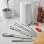 سرویس چاقو 6 پارچه سفید میستر با پایه استریلیزر برقی کاراجا 153.03.08.2210 Rabima رابیما