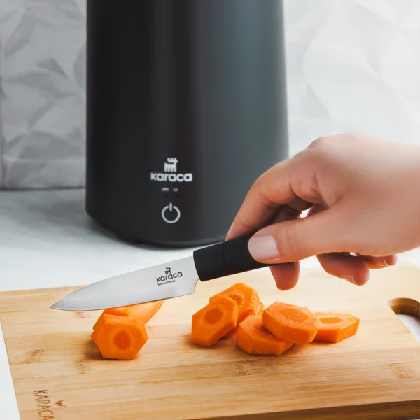 سرویس چاقو 6 پارچه مشکی میستر با پایه استریلیزر برقی کاراجا 153.03.08.2211 Rabima رابیما