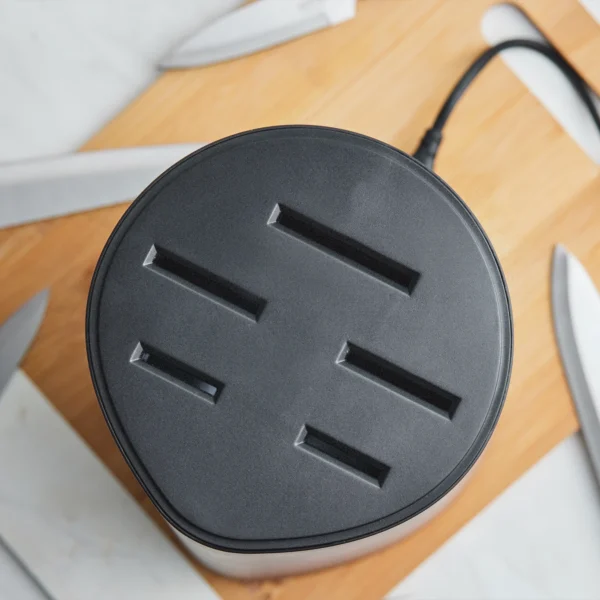 سرویس چاقو 6 پارچه مشکی میستر با پایه استریلیزر برقی کاراجا 153.03.08.2211 Rabima رابیما