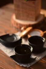 سرویس فنجان 2 نفره چدنی مشکی تورمه تاشوو T0085 Rabima رابیما