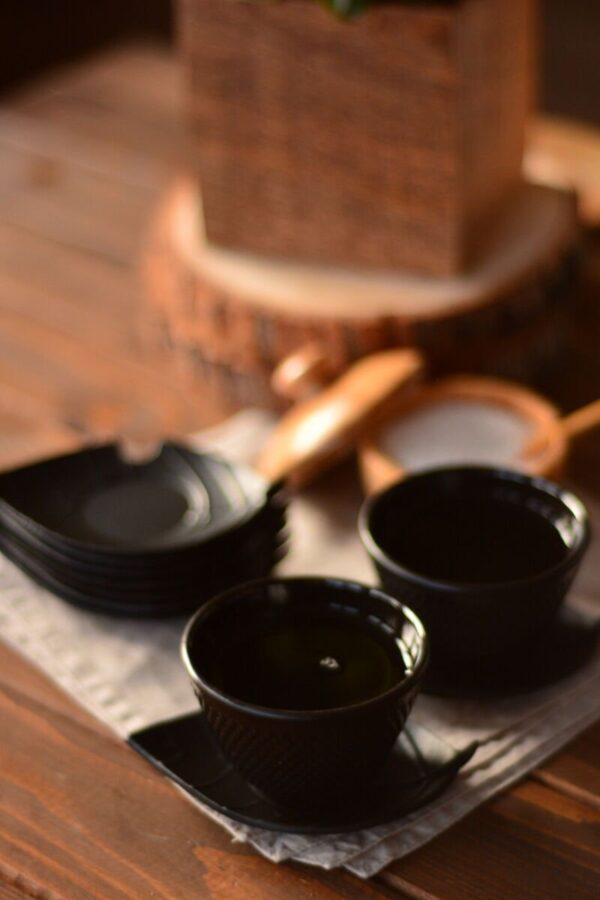 سرویس فنجان 2 نفره چدنی مشکی تورمه تاشوو T0085 Rabima رابیما