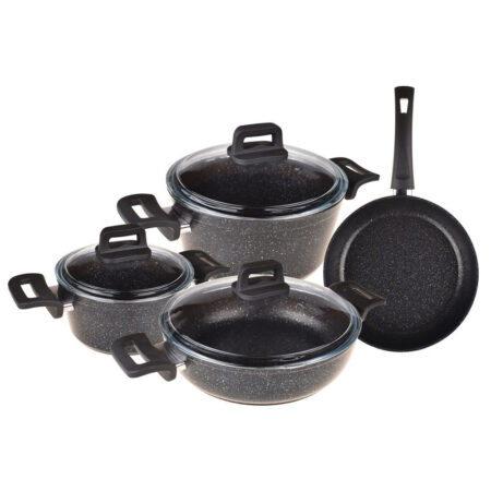 سرویس قابلمه 7 پارچه مشکی گرانیت موند تاشوو T3031 Rabima رابیما