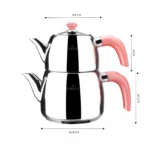 کتری و قوری استیل 2 + 1.1 لیتر گلبه ای گالیا کاراجا 153.03.07.7821