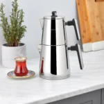 کتری و قوری بزرگ 2.1 + 1.1 لیتر استیل پاوراستیل پرو اسپیس کاراجا 153.03.07.8767