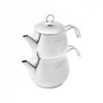 کتری و قوری استیل 1.75 + 1 لیتر براق لیلا کاراجا 153.03.06.1275