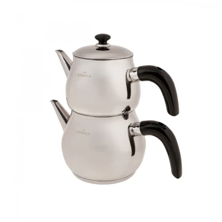 کتری و قوری استیل 1.75 + 1 لیتر مشکی لیلا کاراجا 153.03.06.1275